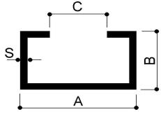 c channel shape aluminium profiles