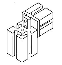 Unión 45x45 a 90° grados