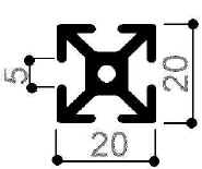perfil aluminio modular 20x20