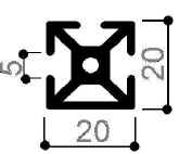 perfil de aluminio modular cod 736