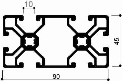 perfil de aluminio modular cod 746