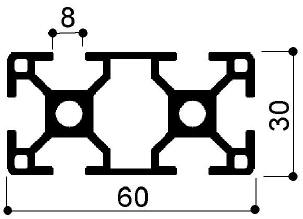 perfil de aluminio modular cod 756