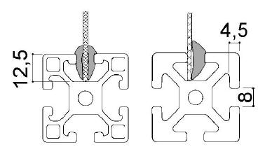 perfil de aluminio modular cód. 763-767-II