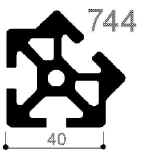 perfil de aluminio modular cod 744