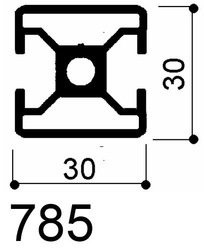 perfil de aluminio modulado 2 ranuras 30x30