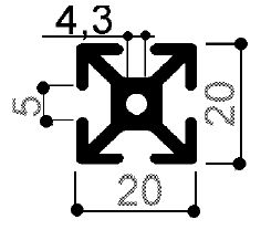 Perfiles modulares 20x20 