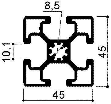 profilé aluminium modulaire cod 360