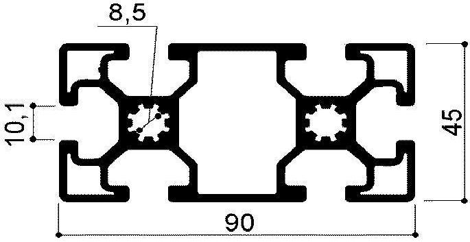 profilé aluminium modulaire cod 361