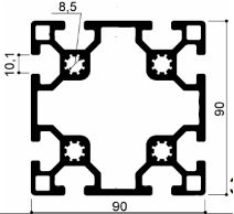 profilé aluminium modulaire cod 362