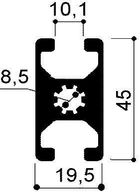 profilé aluminium modulaire cod 363