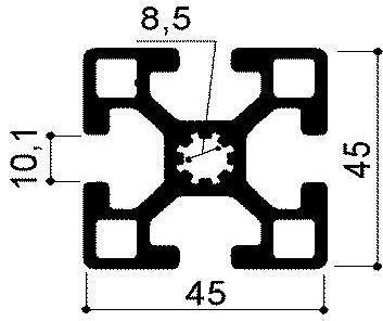 profilé aluminium modulaire cod 364