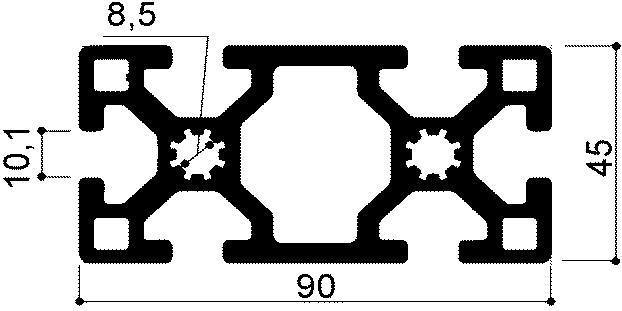 profilé aluminium modulaire cod 365