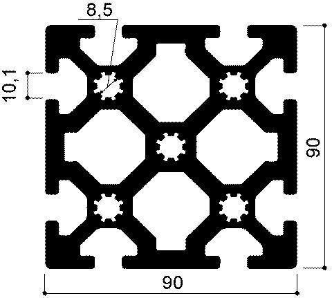 profilé aluminium modulaire cod 366