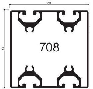 profilé aluminium modulaire cod 708