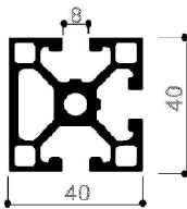 profilé modulaire en aluminium cod 739