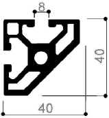 profilé modulaire en aluminium code 740