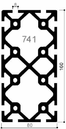 profilé modulaire en aluminium code 741