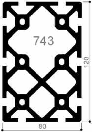 profilé modulaire en aluminium cod 743