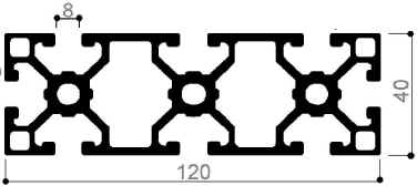 profilé modulaire en aluminium cod 747