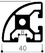 profilé modulaire en aluminium code 750