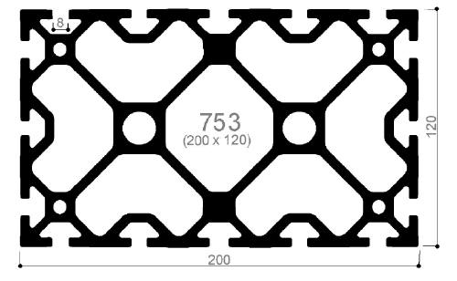 profilé modulaire en aluminium code 753