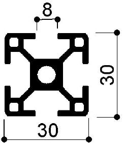 Profilé aluminium modulable 30x30