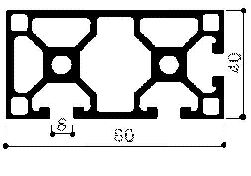 profilé modulaire en aluminium cod 759