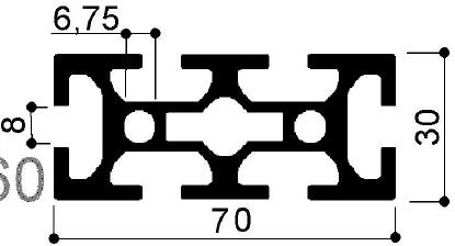 profilé modulaire en aluminium code 760