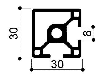 profilé modulaire en aluminium code 770