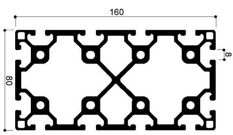 profilé modulaire en aluminium cod 776