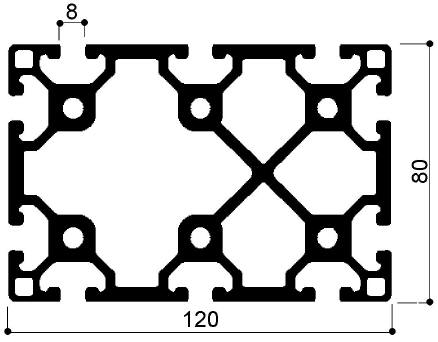 profilé modulaire en aluminium cod 777