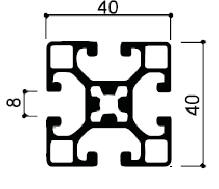 profilé modulaire en aluminium cod 778