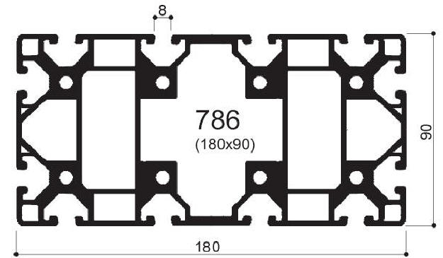 profilé modulaire en aluminium code 786