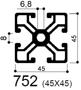 Profilé aluminium modulable 40 x 40 mm