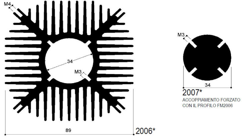 code art. FM2006 / 2007: Aluminum heat sinks in bars