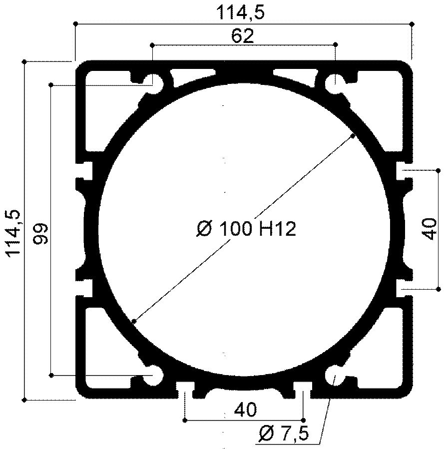 Aluminiumhülse für UNITOP Pneumatikzylinder Bohrung 100