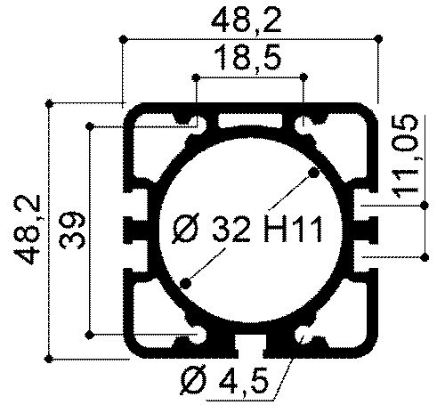 Aluminiumprofil für Pneumatikzylinder