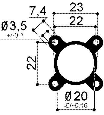 quadratisches Aluminiumprofil für Pneumatikzylinder