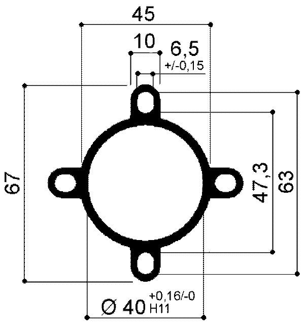 Aluminiumprofil zur Herstellung von Pneumatikzylindern