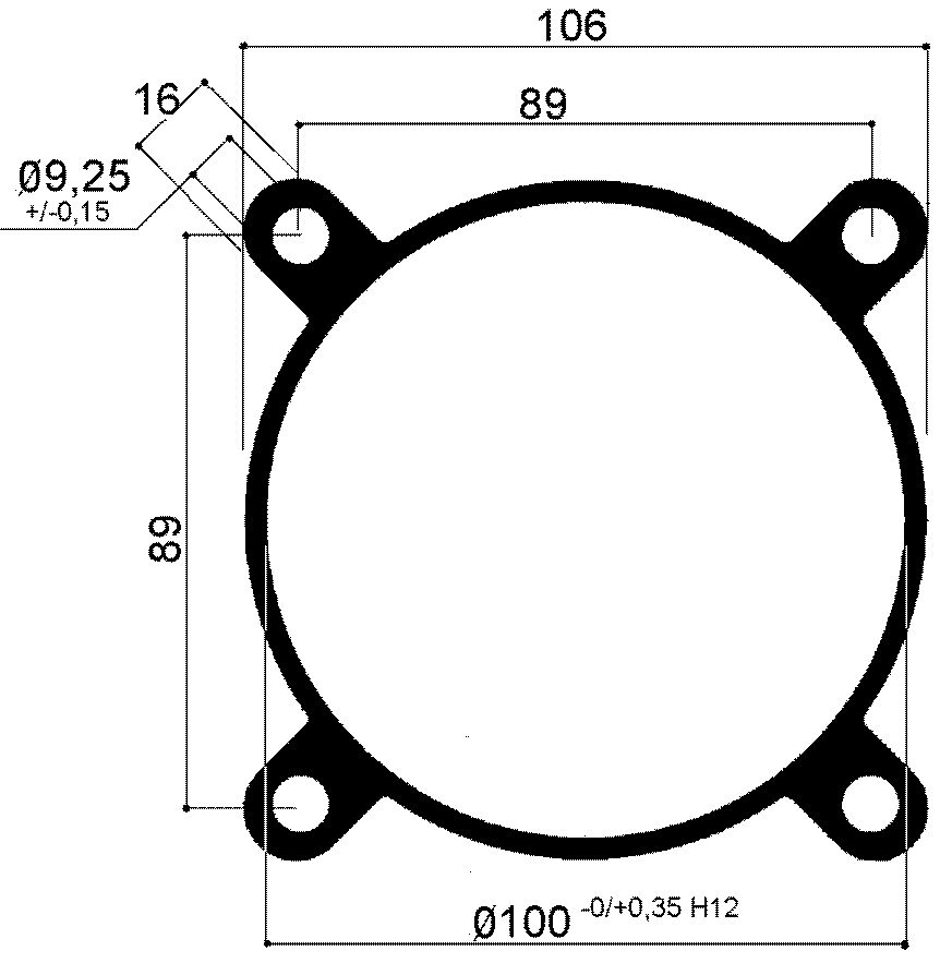 Aluminiumhülse für Pneumatikzylinder, Bohrung 100 mm