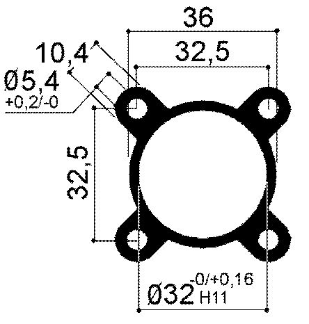 Aluminiumprofil für Pneumatikzylinder