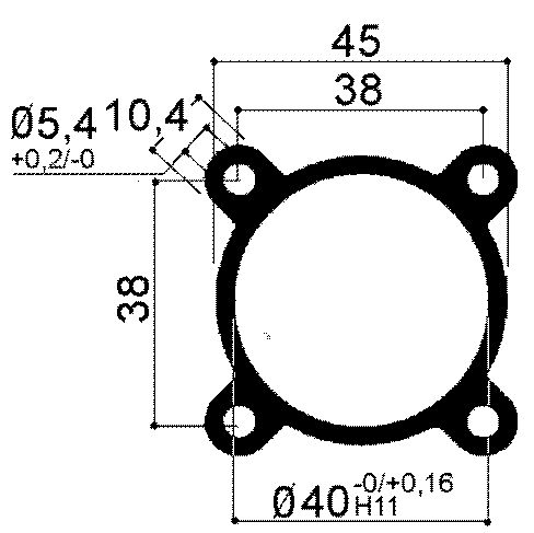 Aluminiumprofil zur Herstellung von Pneumatikzylindern