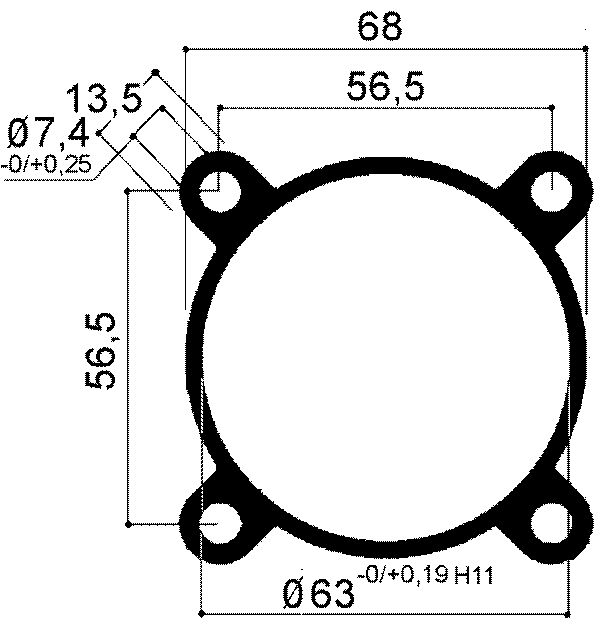 Aluminiumprofil für Pneumatikzylinder mit Bohrungsdurchmesser 63 mm