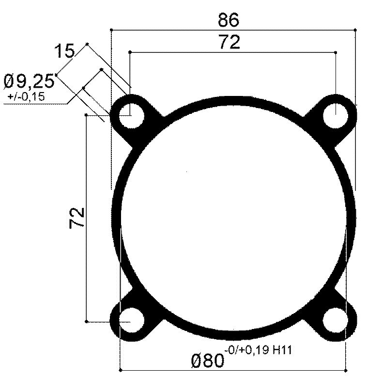 Aluminiumrohr für Pneumatikzylinder Durchmesser 80 mm