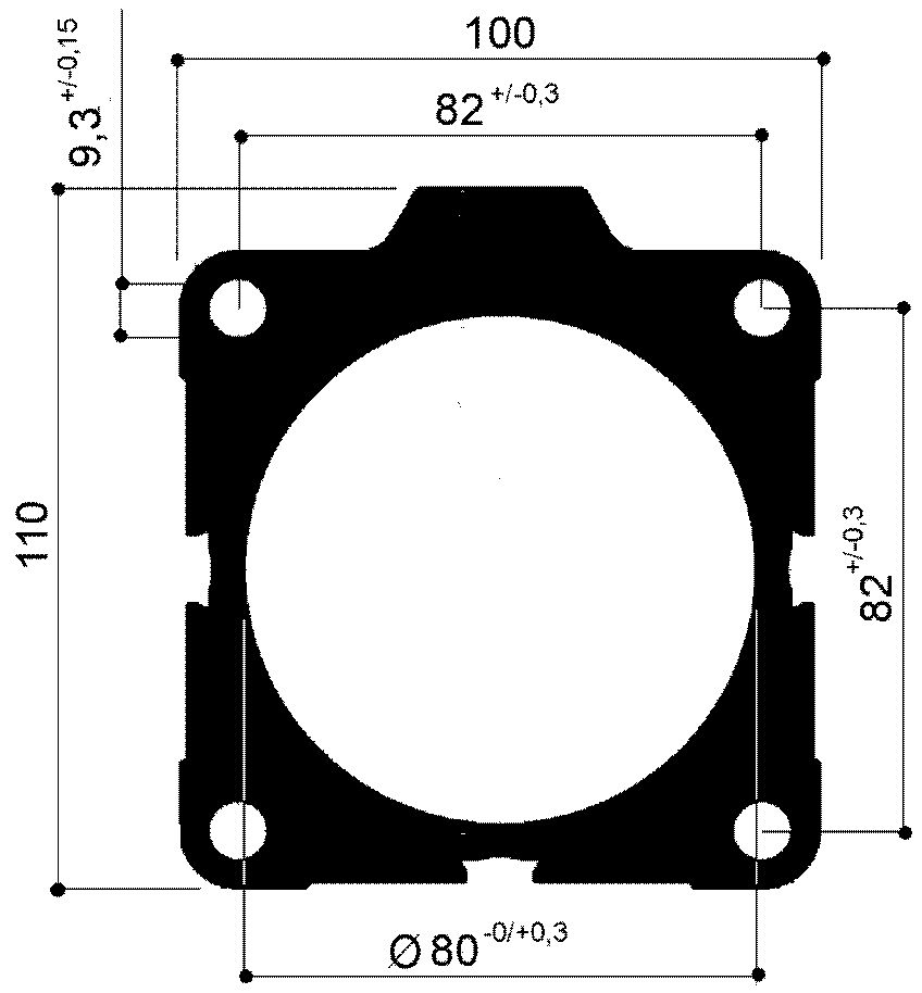 Aluminiumrohr Durchmesser 100 für Pneumatikzylinder