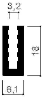 code art. FM1322 : aluminum profile for making weaving reeds