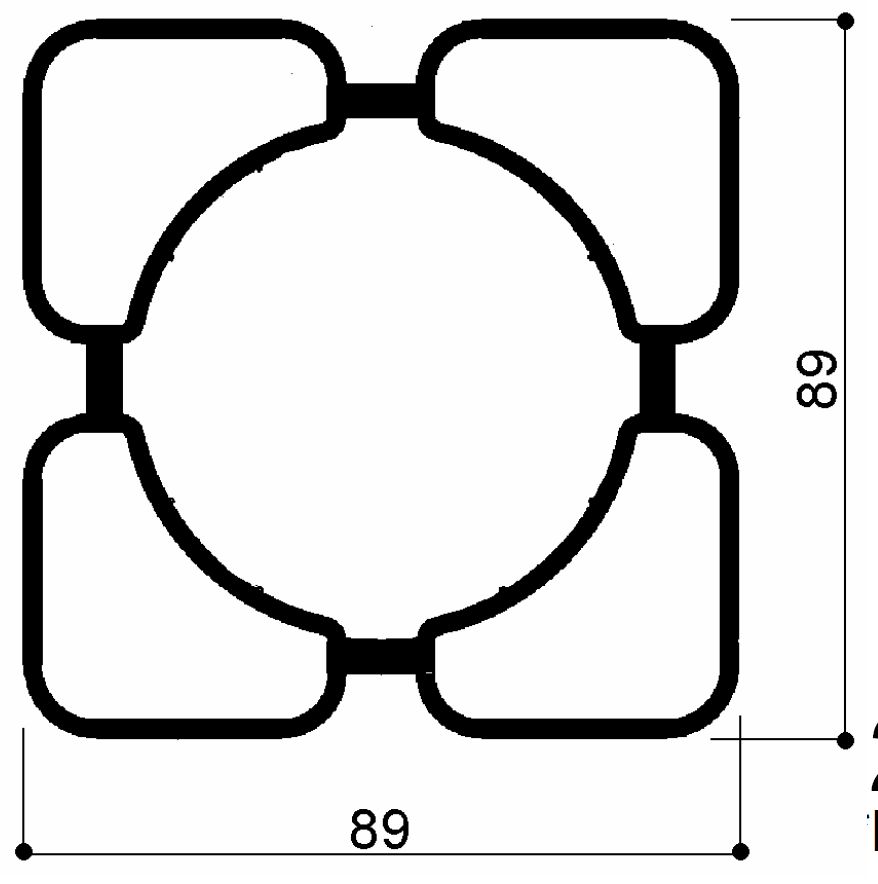 code art. FM2058 : aluminum profile for street furniture