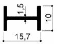 code art. FM2077 : H-shaped aluminum profile