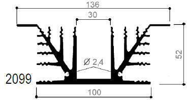 code art. FM2099 : Aluminum heat sinks in bars