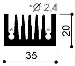 code art. FM2119: Aluminum heat sinks in bars